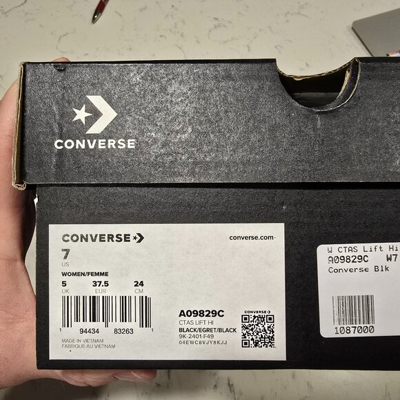 NEW Converse Chuck Taylor All Star Lift Platform Crochet Women's Size 7 NEW - Picture 8 of 13